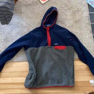 Men’s Patagonia Synchilla Snap-T hooded pullover fleece hoodie Size XL